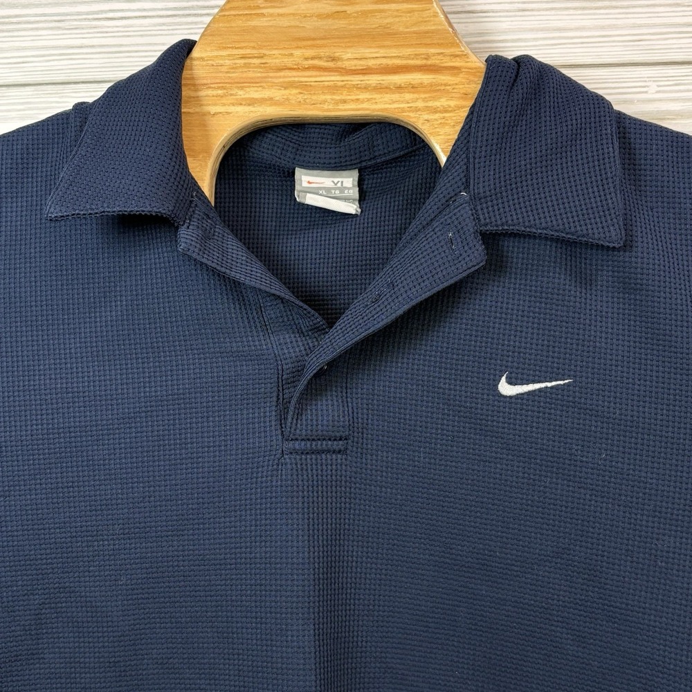 VINTAGE Men's‎ Nike Polo Shirt Sz XL Fit Dry Golf Rugby Classic Swoosh Blue